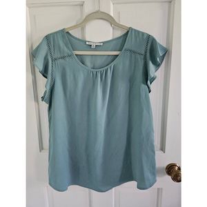 #109 Haute Monde Womens top, moss green, sz XL